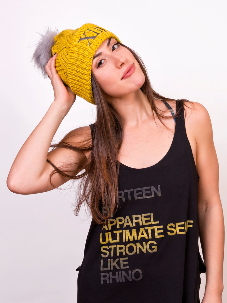 CHARTREUSE LOGO POM BEANIE