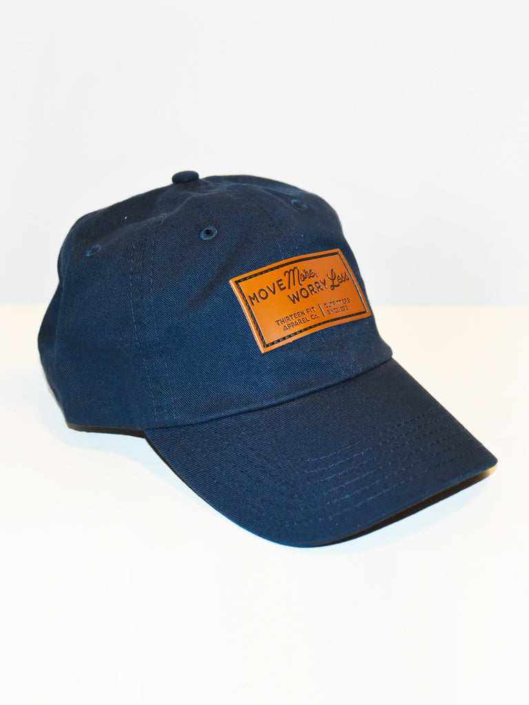MOVE MORE WORRY LESS DAD HAT, NAVY