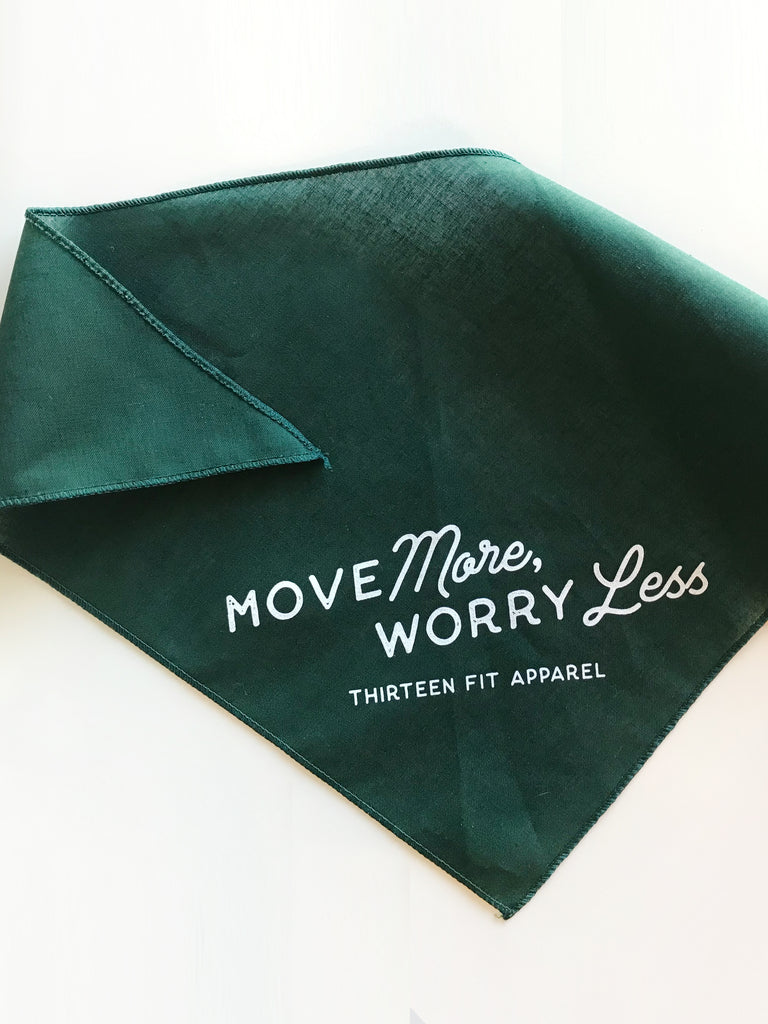 MOVE MORE WORRY LESS DOG BANDANA