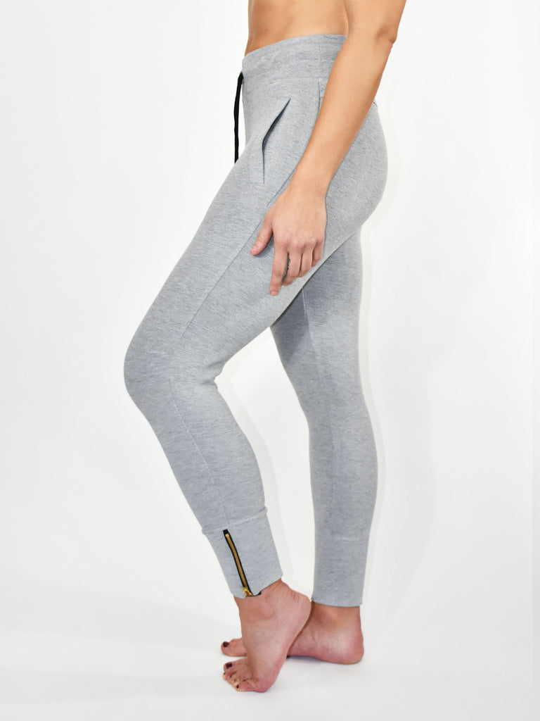 GREY CONTOUR CROP LADIES JOGGER