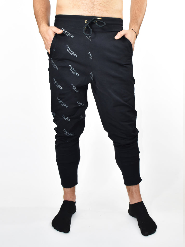 13NY MENS JOGGER, BLACK on BLACK